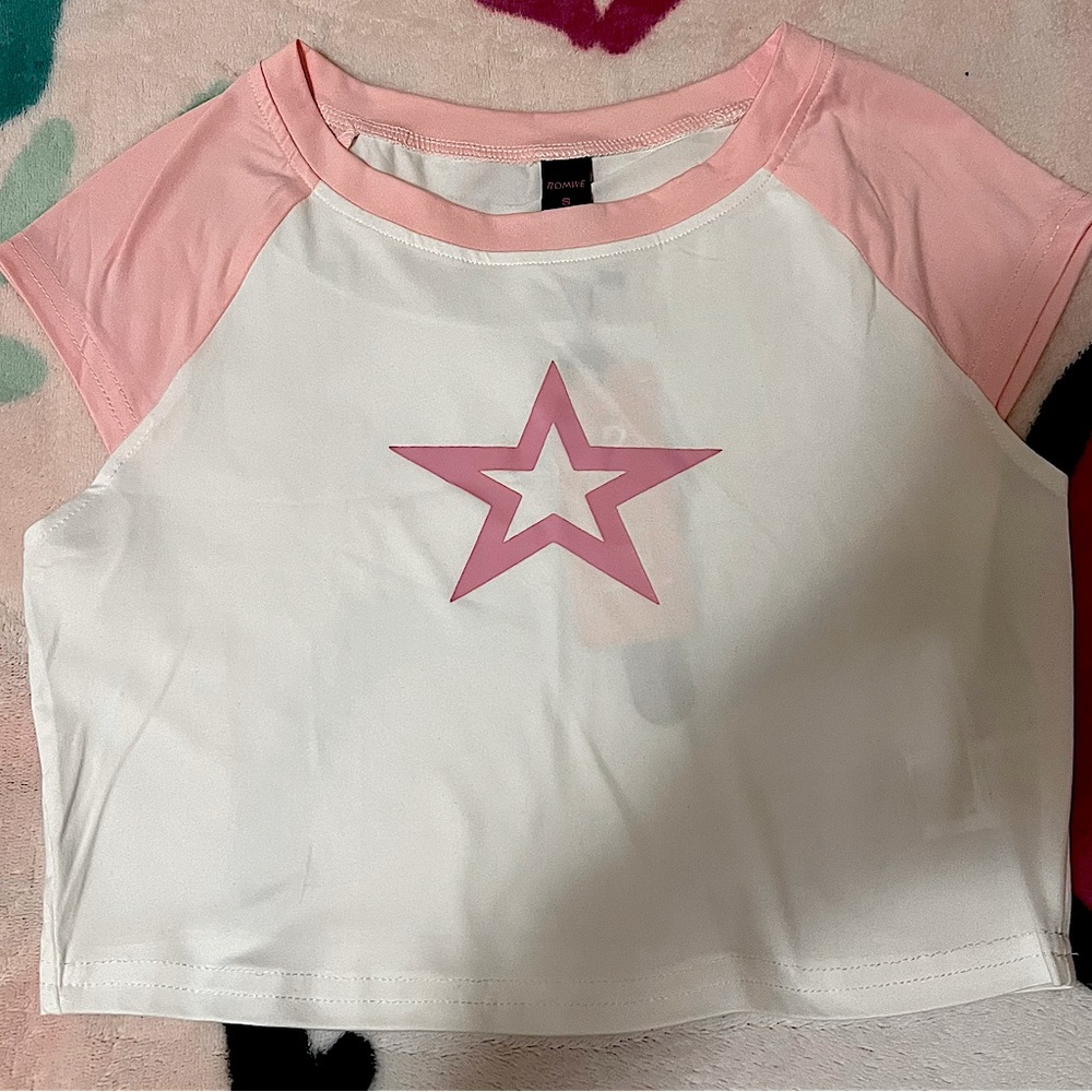 sweetness star print raglan sleeve tee